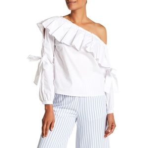 ENGLISH FACTORY asymmetrical wove top